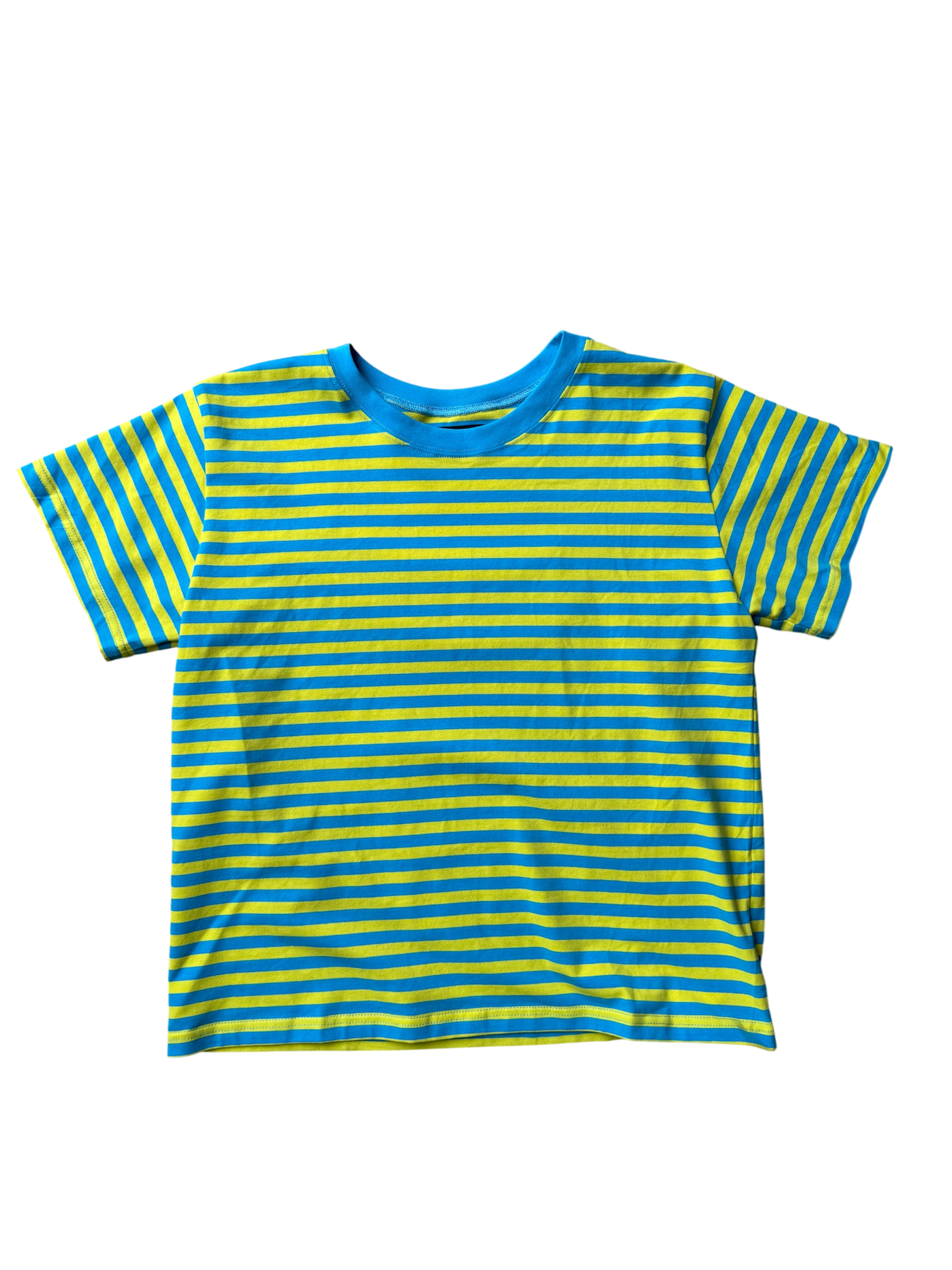 YELLOW/BLUE STRIPED TEE