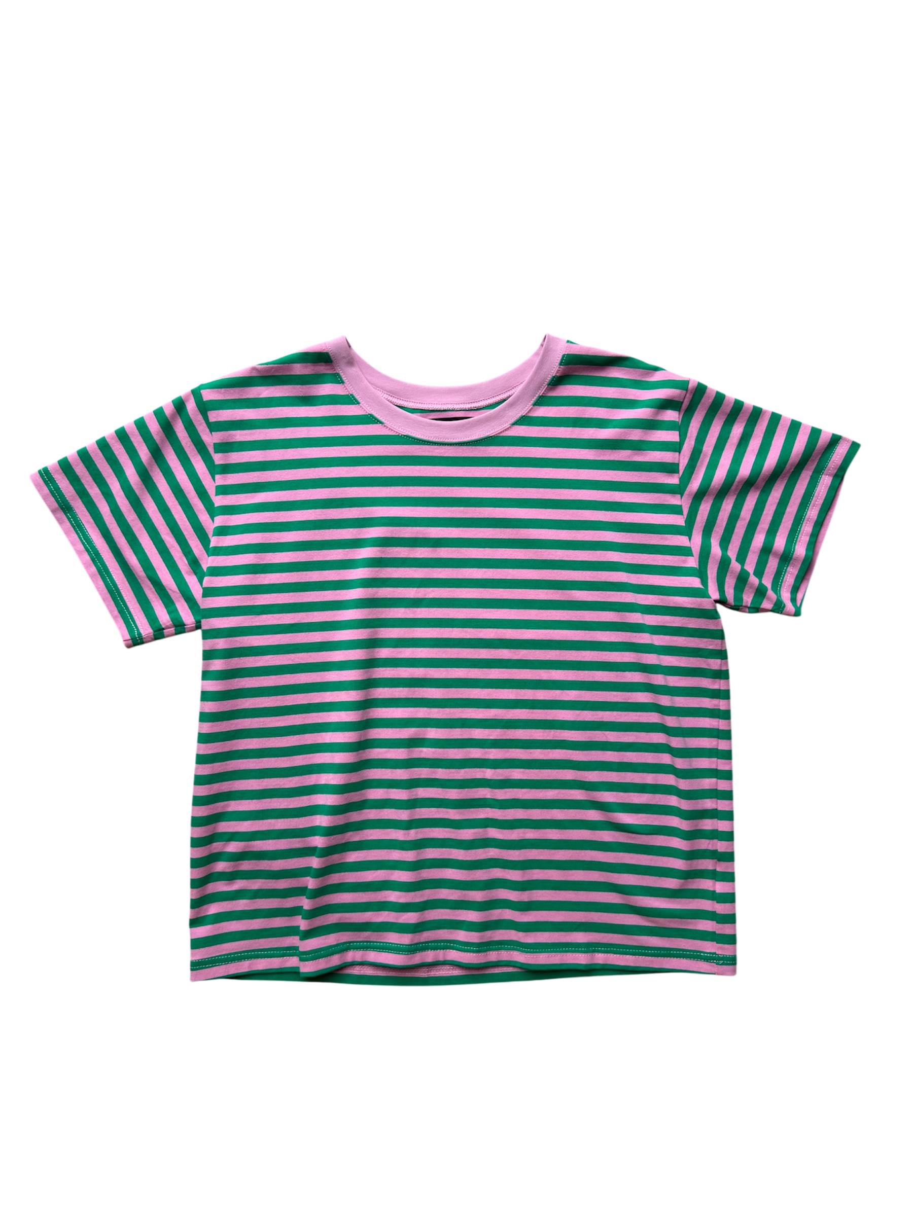 PINK/GREEN STRIPED TEE